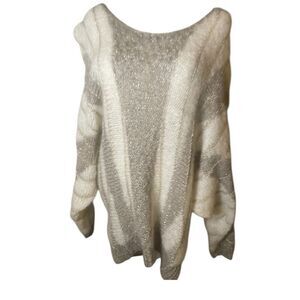 Vintage 1980’s B. Altman Fuzzy Metallic Batwing Sweater.Size Medium‎